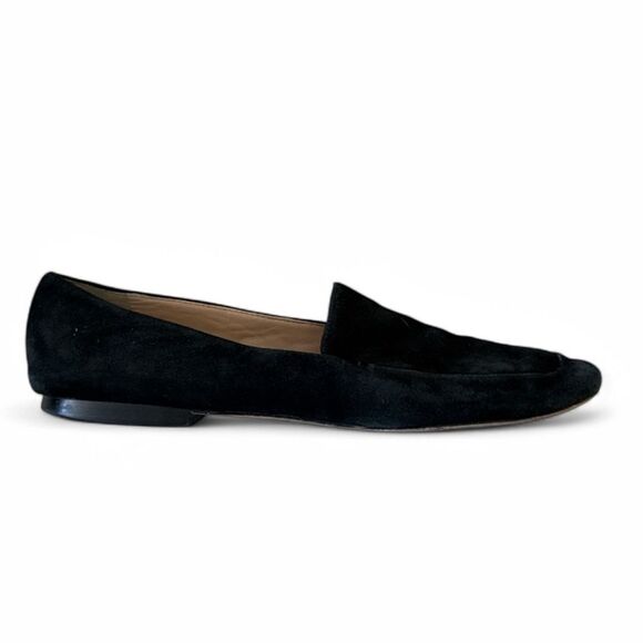 Nordstrom Signature Black Suede Loafers Flats 9 Minimalist Slip-On Leather Shoes - Picture 1 of 9